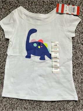 NWT Cat & Jack Girls Short Sleeve Purple Dinosaur 18 months T-Shirt